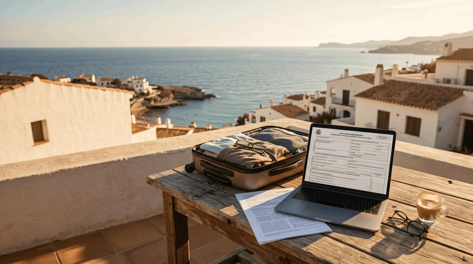 Expat blickt nachdenklich auf das Meer in Spanien – Symbolbild für Auswanderer, die wegen Wegzugsteuer und Vermögenssteuer das Land verlassen